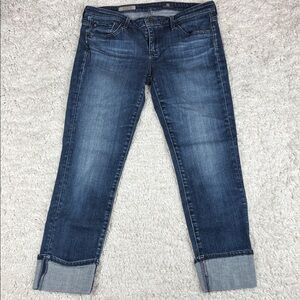 AG Adriano Goldschmied The Stevie Cuff Jeans Women’s 28 Slim Straight Cuffed